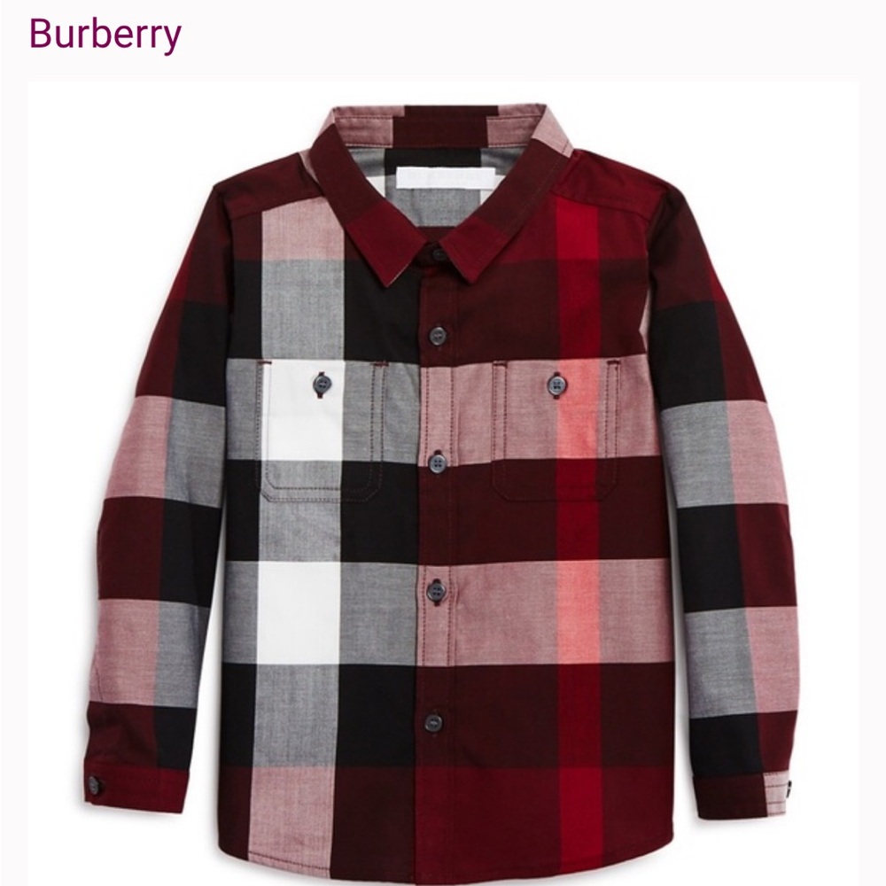 Burberry Boys  Checkered Shirt - Red, Black, and White